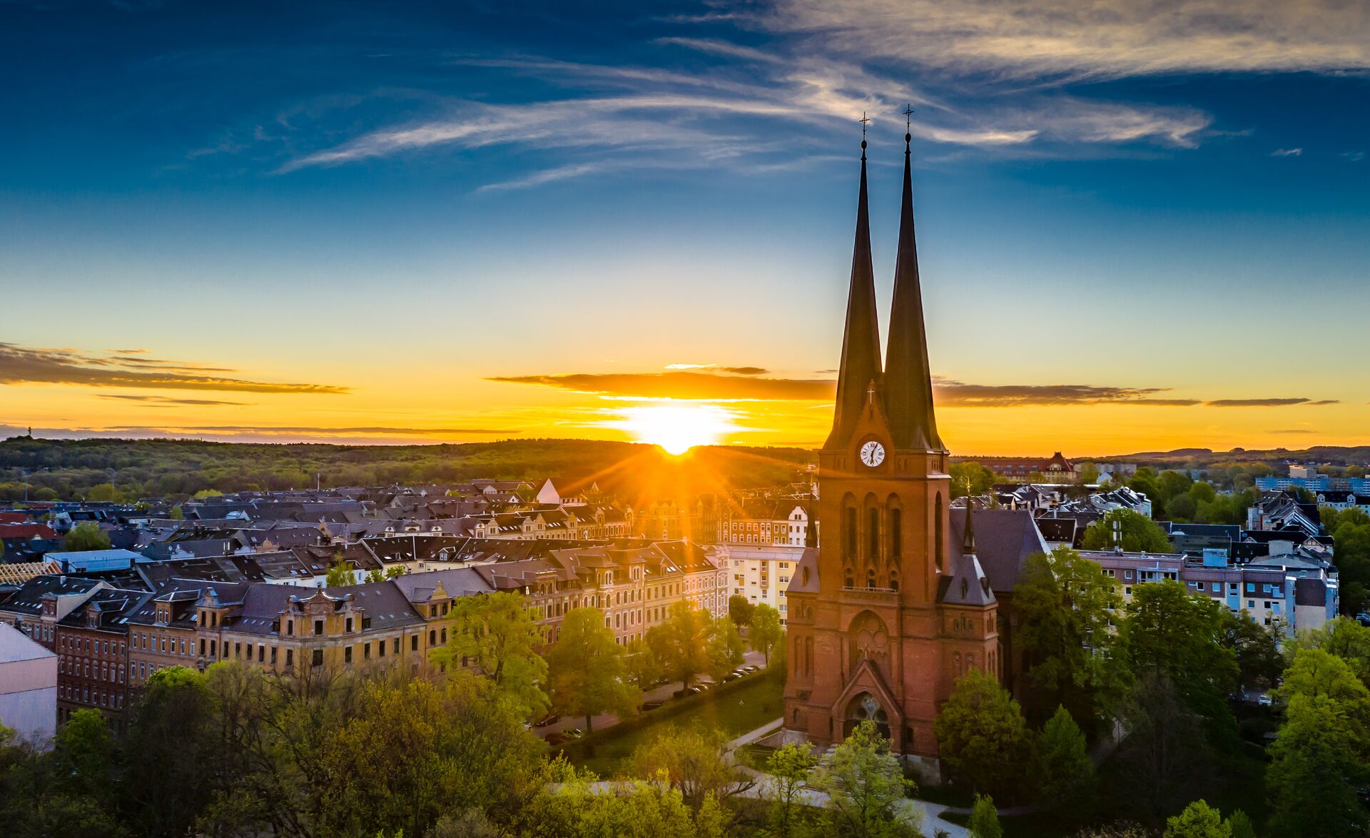 Foto mit Sonnenuntergang in Chemnitz