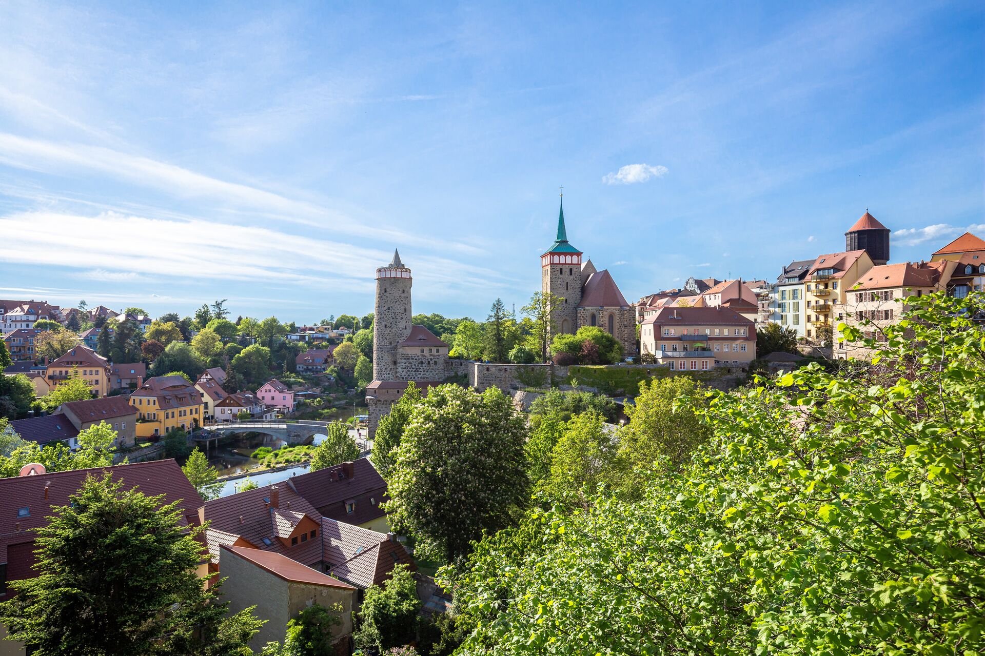 Ansicht der Altstadt von Bautzen in der Oberlausitz